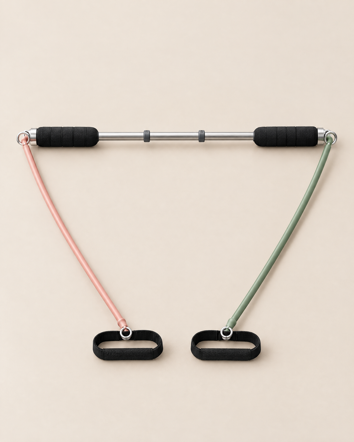RYVORA SculptBar Pilates Kit: 3-section padded bar with resistance bands and foot loops