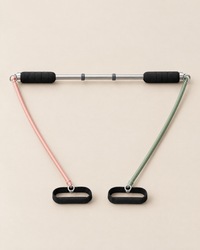 RYVORA SculptBar Pilates Kit: 3-section padded bar with resistance bands and foot loops
