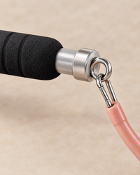 Close-up of the SculptBar foam grip, steel joint and band clip