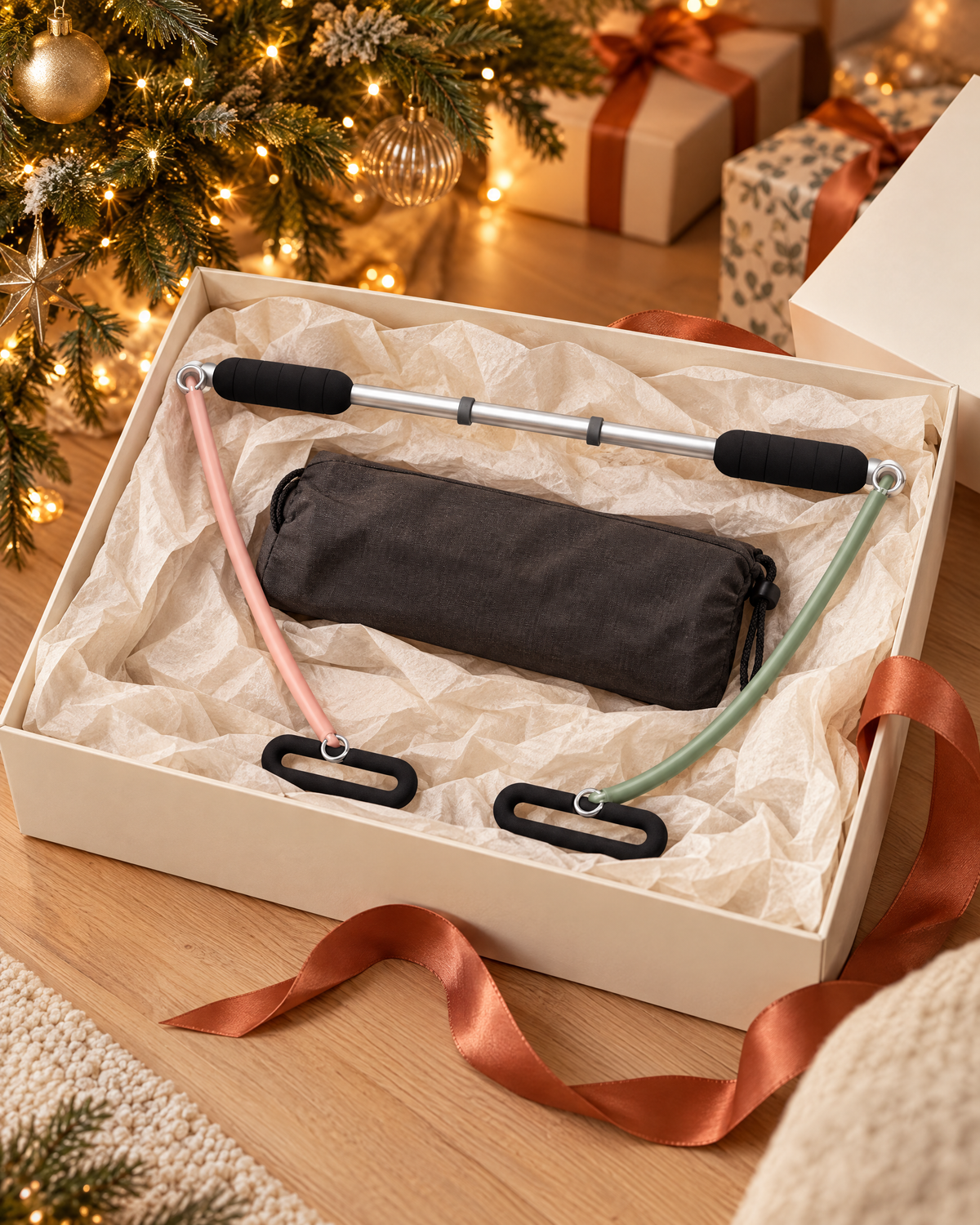SculptBar gift box under a Christmas tree